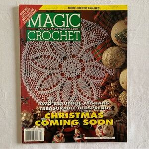 Magic Crochet Magazine Christmas Gifts Decorations Afghans Bedspread Patterns